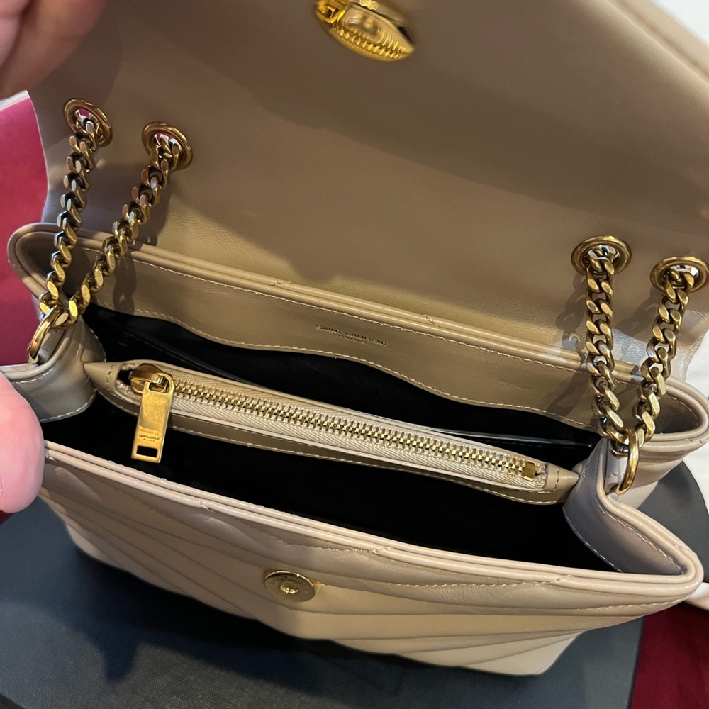 SOLD- Saint Laurent Small Loulou Dark Beige - Picture 6 of 15